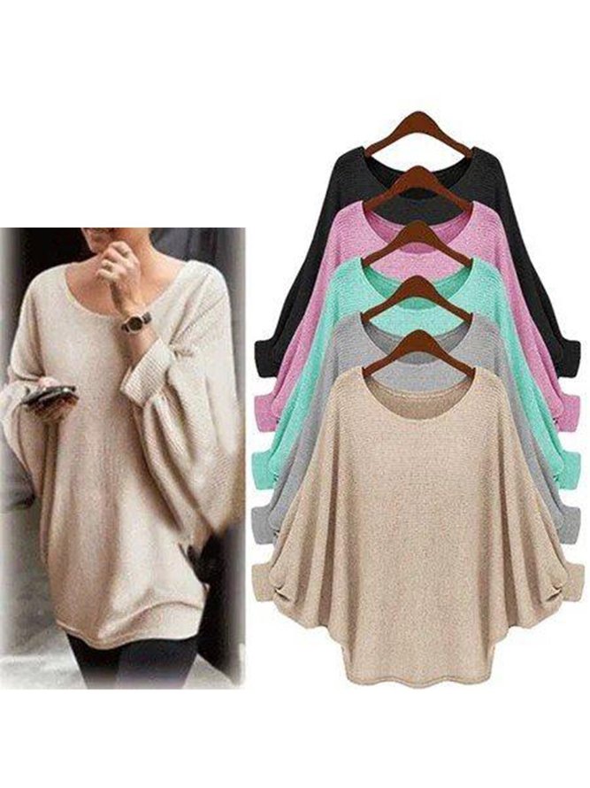 Casual Acrylic Crew Neck Sweater
