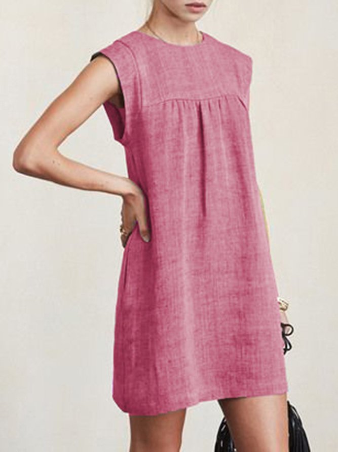 Linen Casual Short Sleeve Solid Top