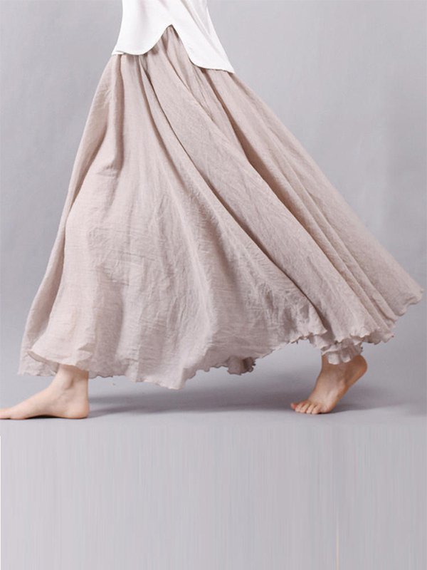 elastic band maxi skirt