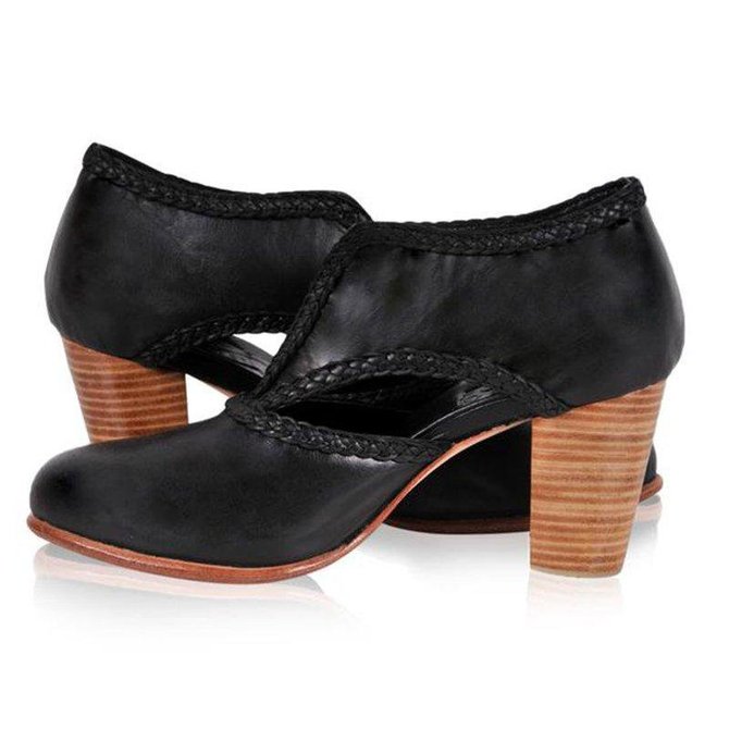 Cutout Low Heel Oxford Shoes Women Daily Loafers roselinlin