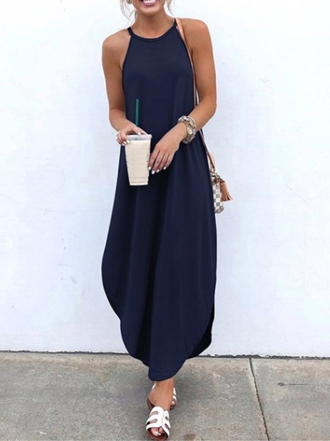 Sleeveless Summer Dresses Long Maxi Sundresses Dresses Roselinlin Women Summer Beach Sleeveless Big Hem Dress Maxi Dresses Roselinlin