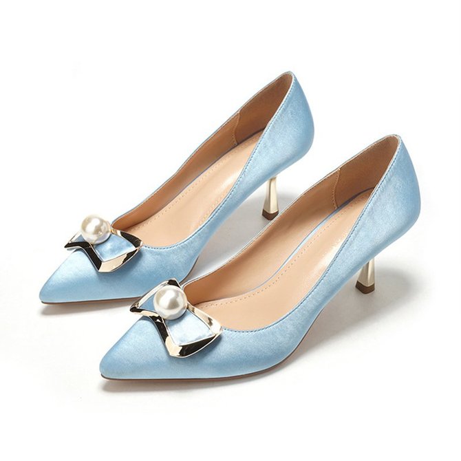 satin pointed toe shoes
