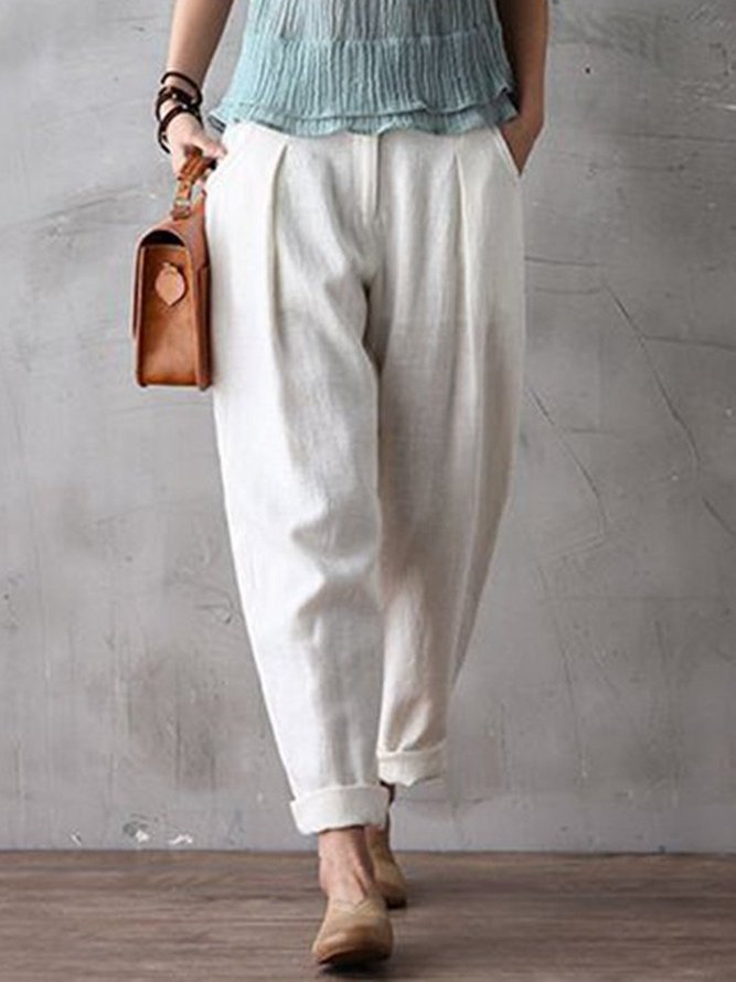Women Long Cotton Pencil Pants Trousers