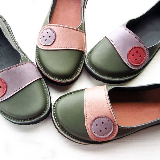 flat heel pu shoes