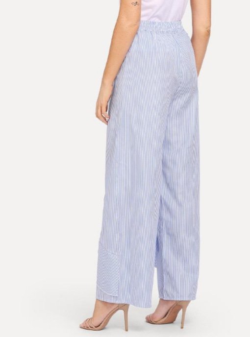 Women Striped Cotton-Blend Pants