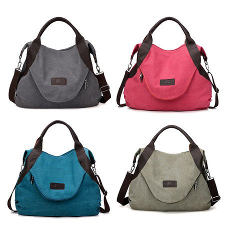 Durable Canvas Large Capacity Tote Bag Crossbody Bag For Women