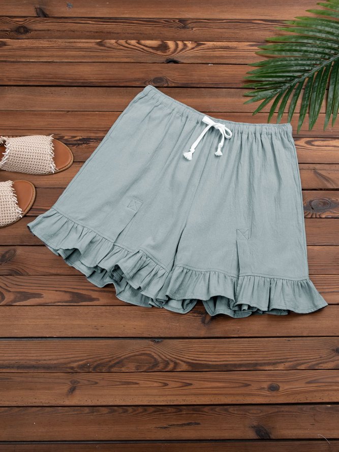 Women Linen Folds Bottoms