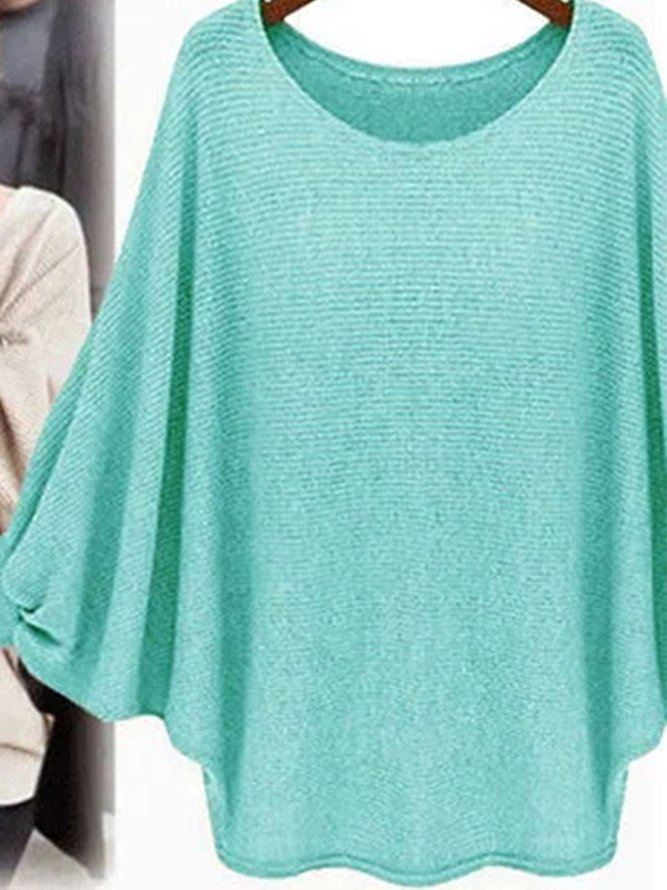 Casual Acrylic Crew Neck Sweater