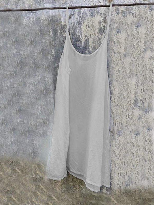 Summer Casual Solid Sleeveless Mini Dress