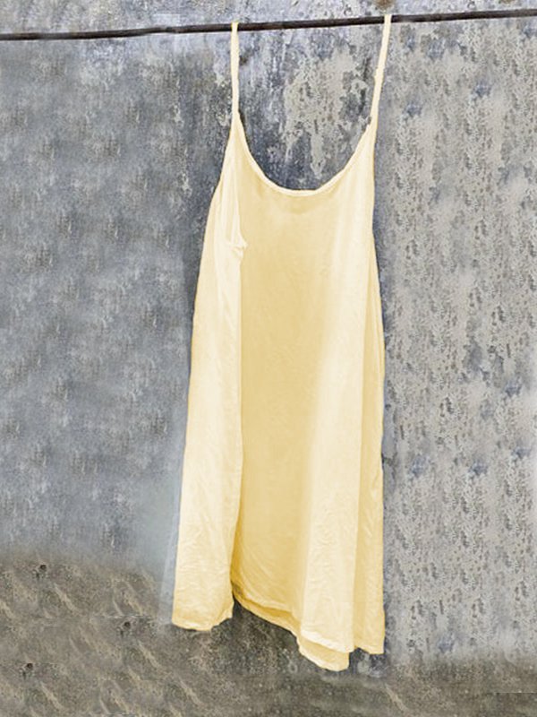 Summer Casual Solid Sleeveless Mini Dress