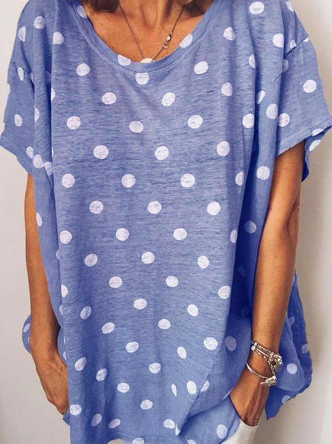 Casual Printed Short Sleeve Round Neck Shirt
