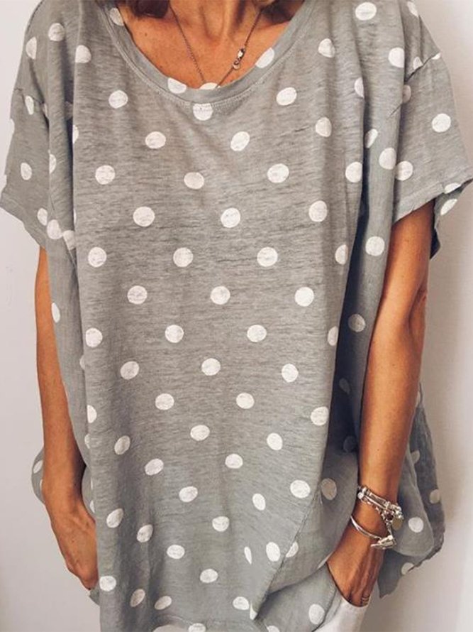 Casual Printed Short Sleeve Round Neck Shirt