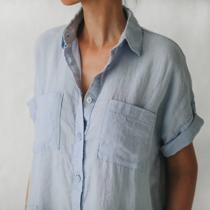 V Neck Short Sleeveless Loose Casual Shirt Women Dress