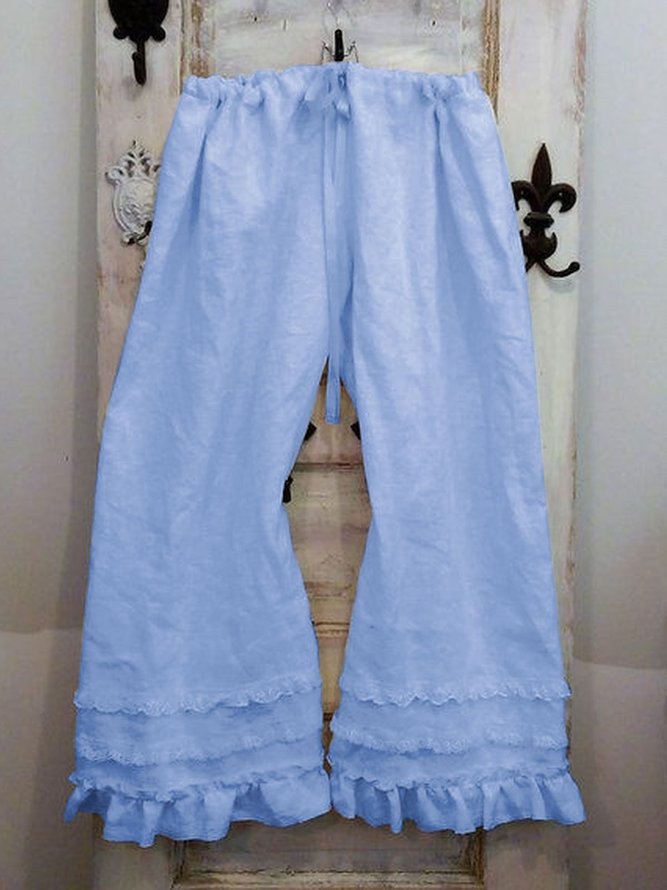 Women Linen Folds Pants