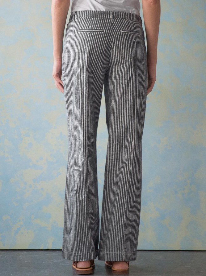 Cotton-Blend Striped Pants