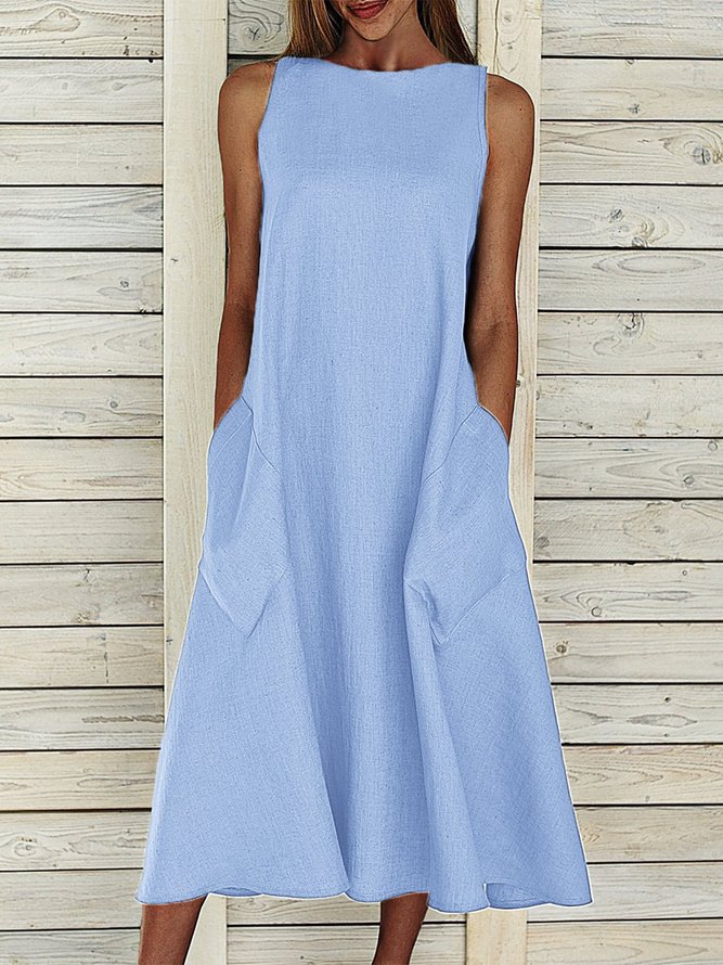 Summer Maxi Pockets Plus Size Sleeveless Dress Clothing Roselinlin