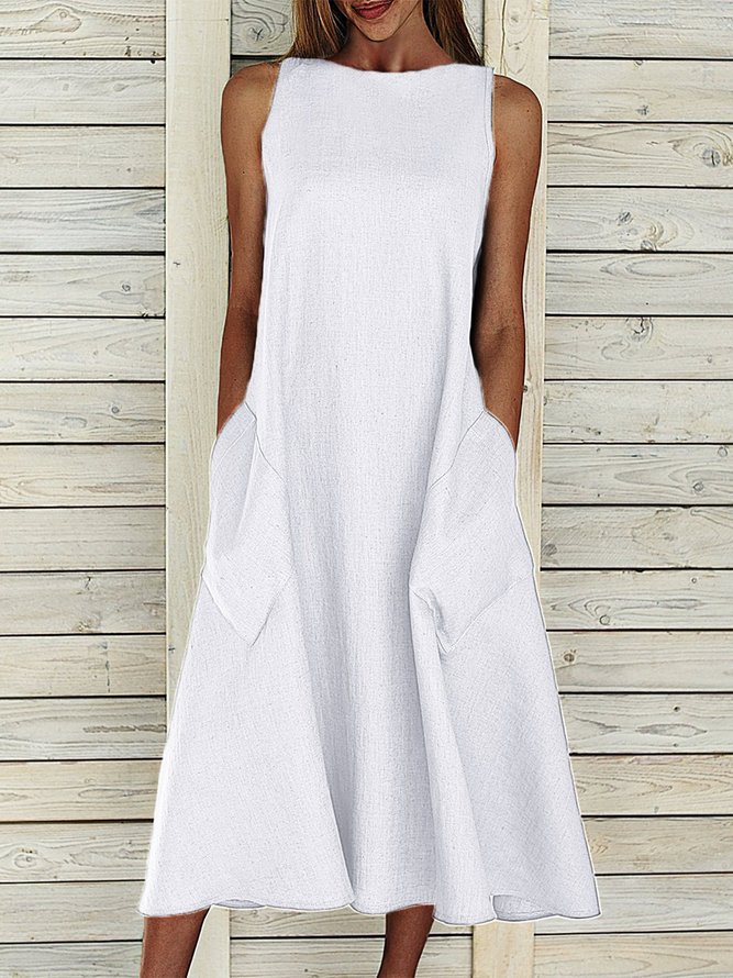 Summer Maxi Pockets Plus Size Sleeveless Dress