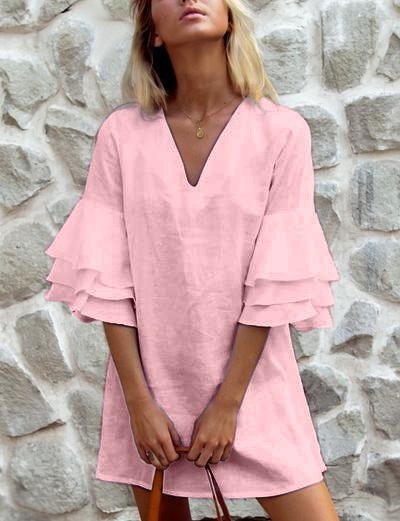 Casual Half Sleeve Vacation Dress