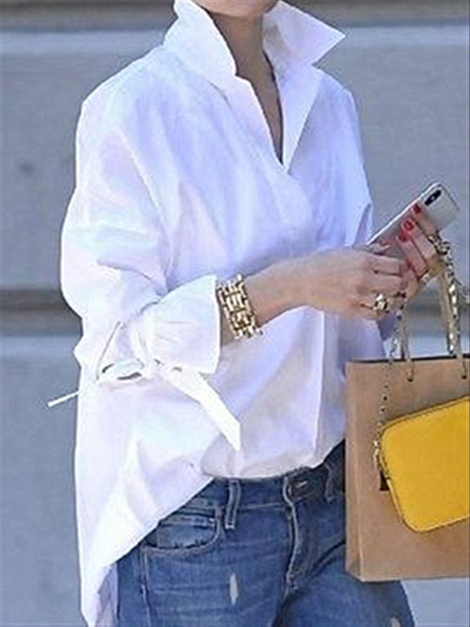 Long Sleeve Casual Blouse Office Work Shirt