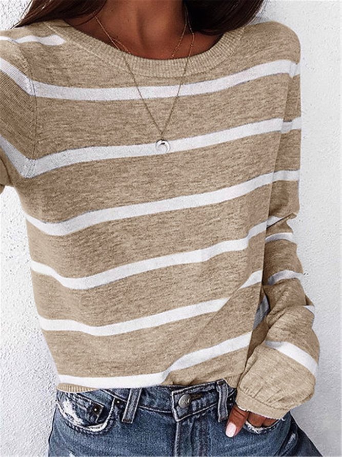 Striped Long Sleeve Cotton Top