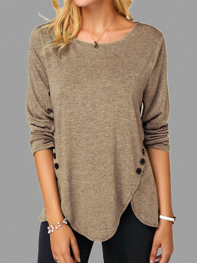 Crew Neck Casual Shift Knitted Top