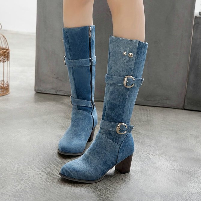 chunky heel boots size 5