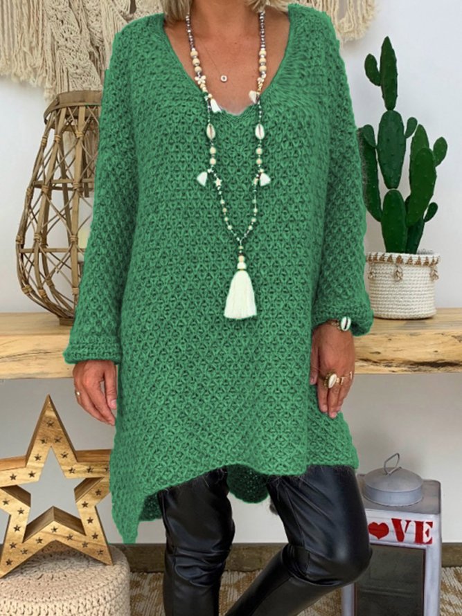 Sweater Solid Long Sleeve Top