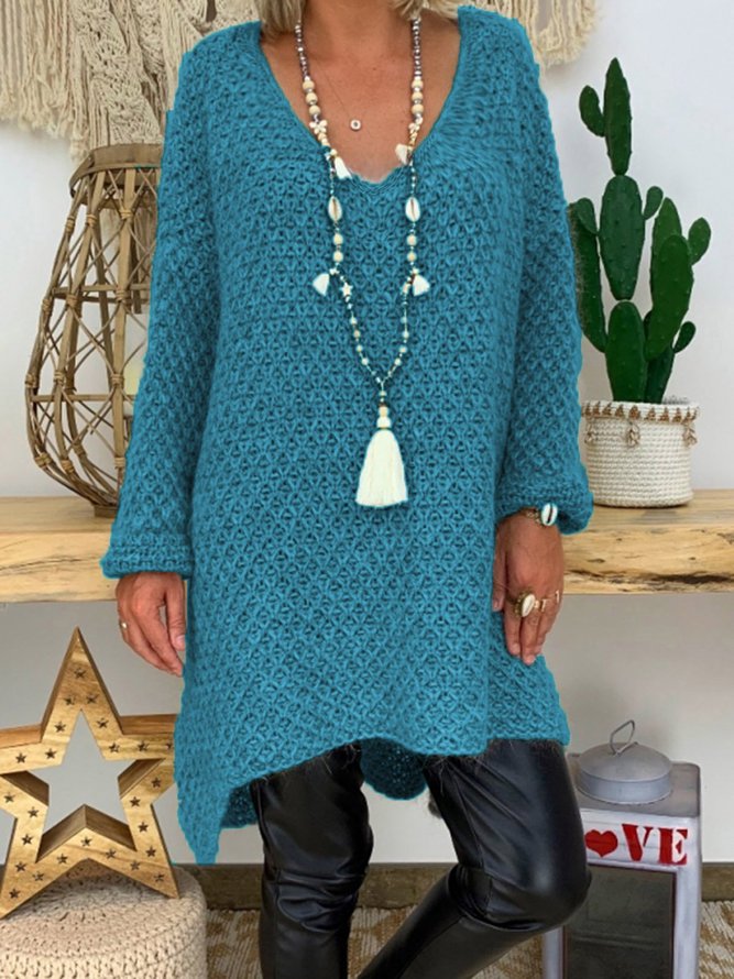 Sweater Solid Long Sleeve Top