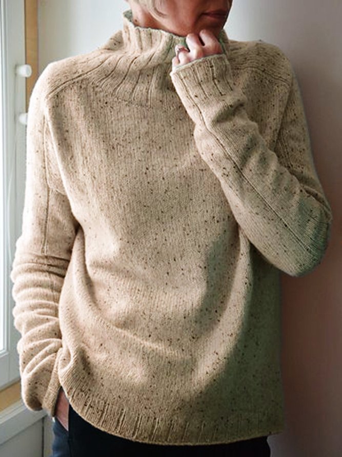 Knitted Turtleneck Long Sleeve  Sweater
