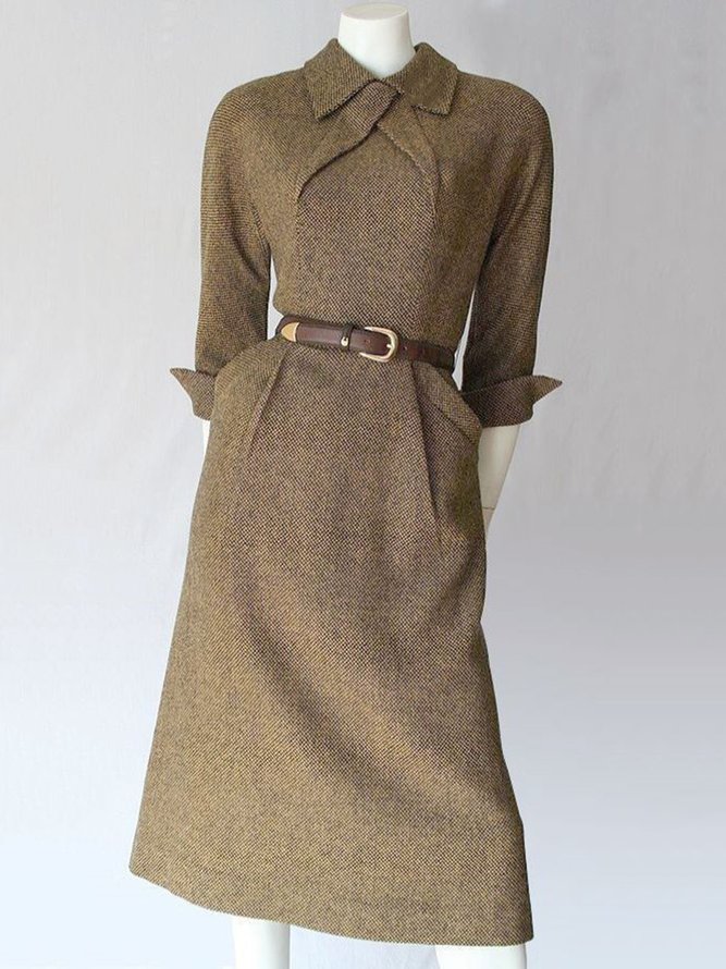 Women Winter Caftan Pockets Vintage Dresses Dresses Aws Roselinlin Prom Dresses 1 Party Dresses Cocktail Shift Crew Neck Vintage Pockets Half Sleeve Dresses Roselinlin