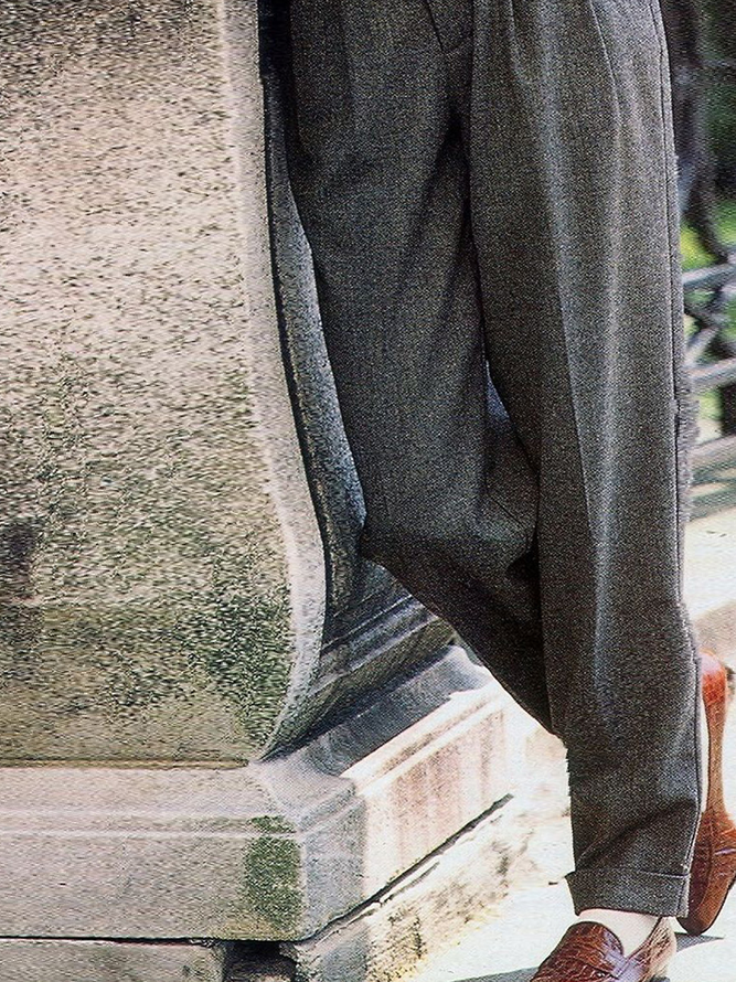 Casual Plain Tweed Pants