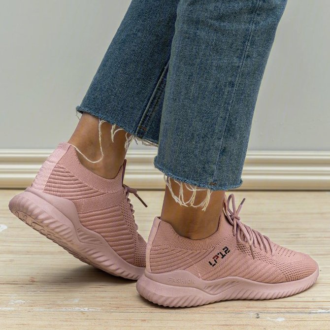 Mesh Fabric Sneakers roselinlin