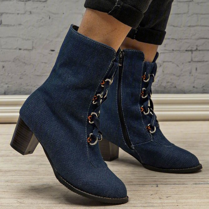 booties with a chunky heel