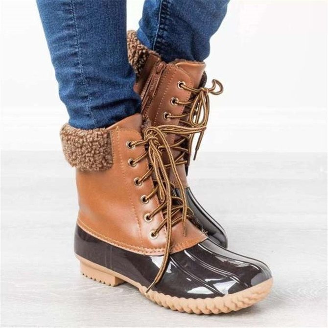 lace up duck boots women