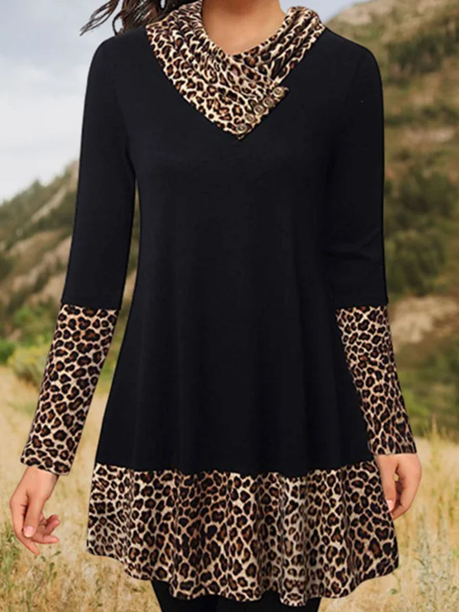 leopard collar shirt