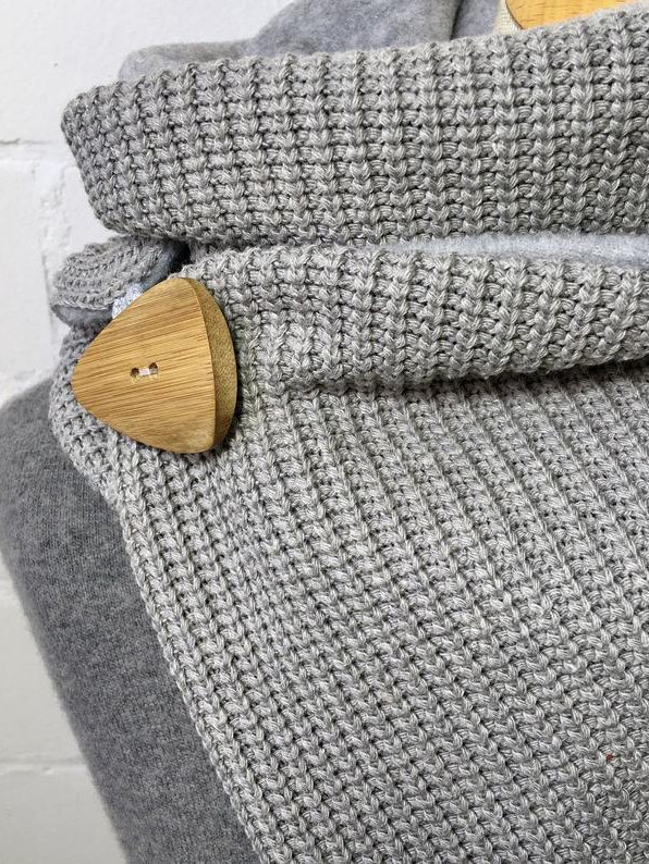 Gray Casual Plain Knitted Scarf