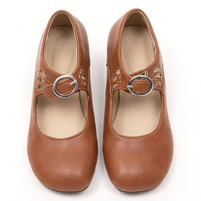 Mary Janes Summer Low Heel Vintage Women Shoes