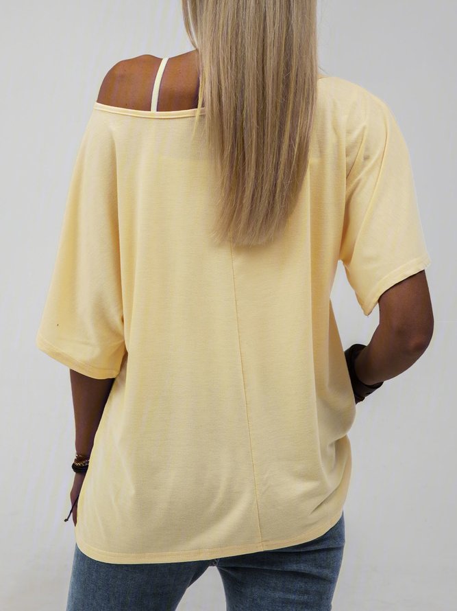 Short Sleeve Printed Crew Neck Top