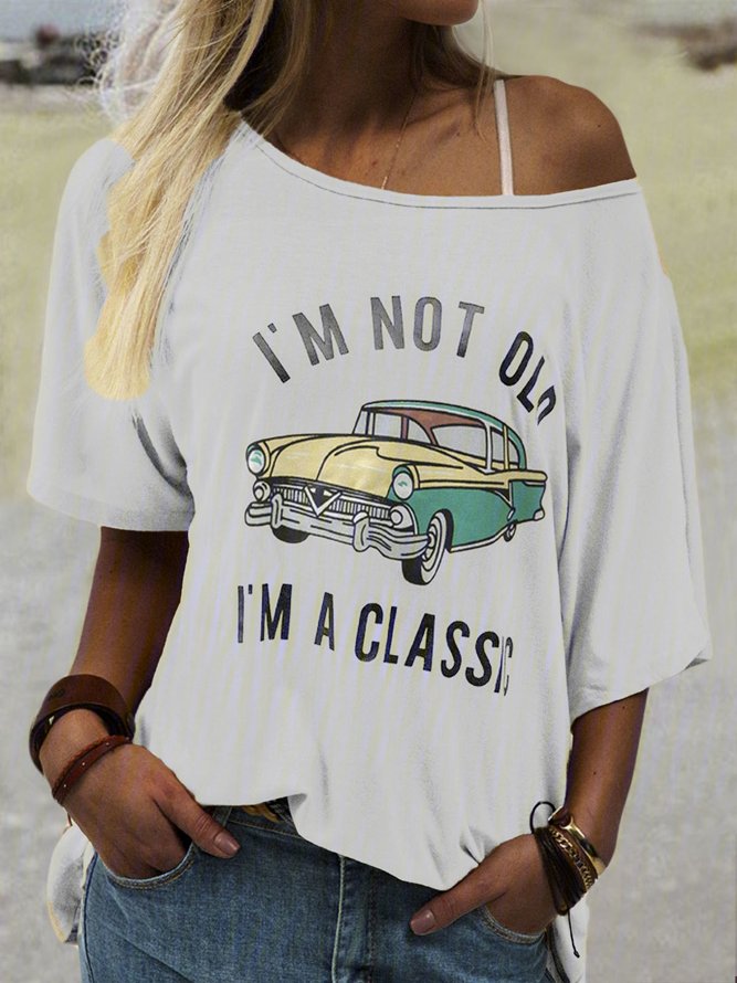 Short Sleeve Printed Crew Neck Top