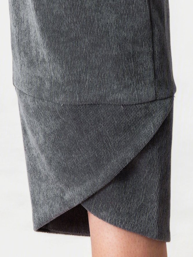 Casual Tulip Hem Elastic Waist Pockets Comfy Lounge Workout Corduroy Striped Pants