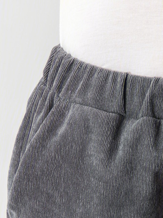 Pockets Corduroy Striped Pant
