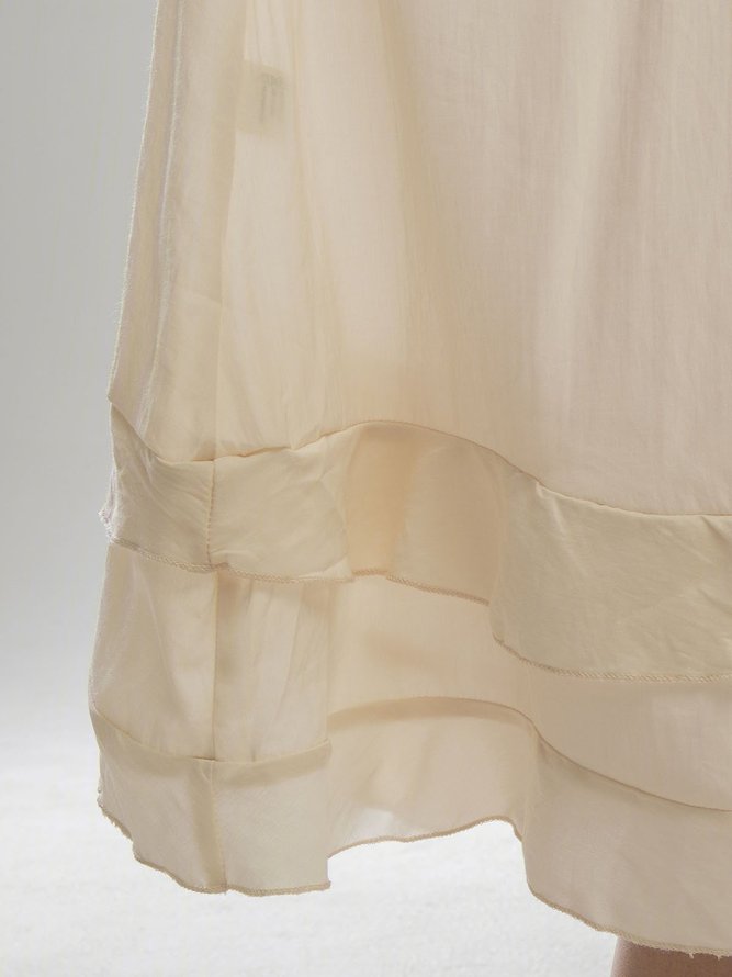 beige frill sleeve maxi dress