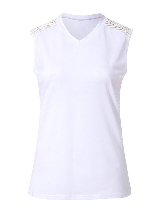 Cotton Casual Plain Sleeveless Tank Top