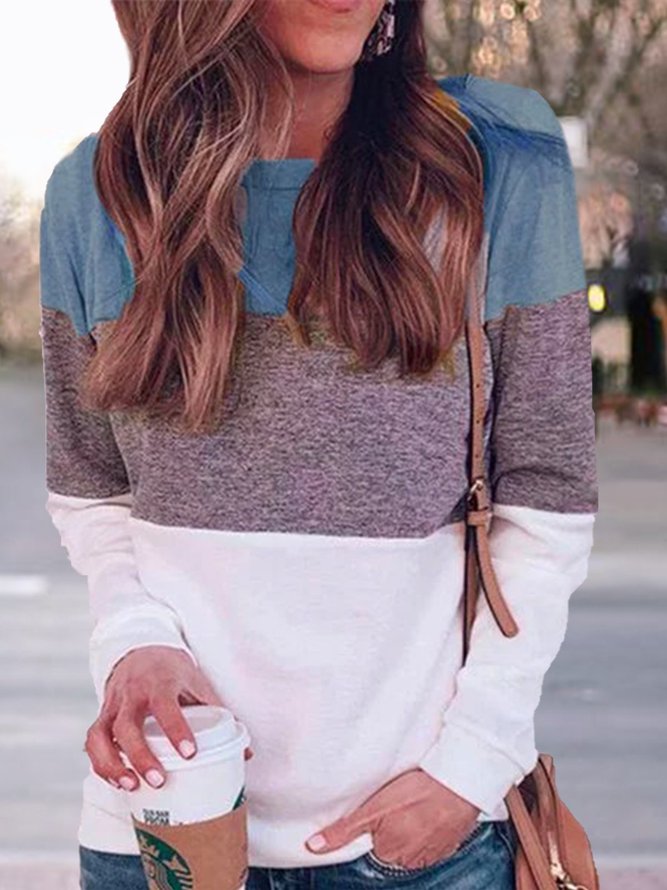 Casual Stand Collar Color-clock Long Sleeve Shirt