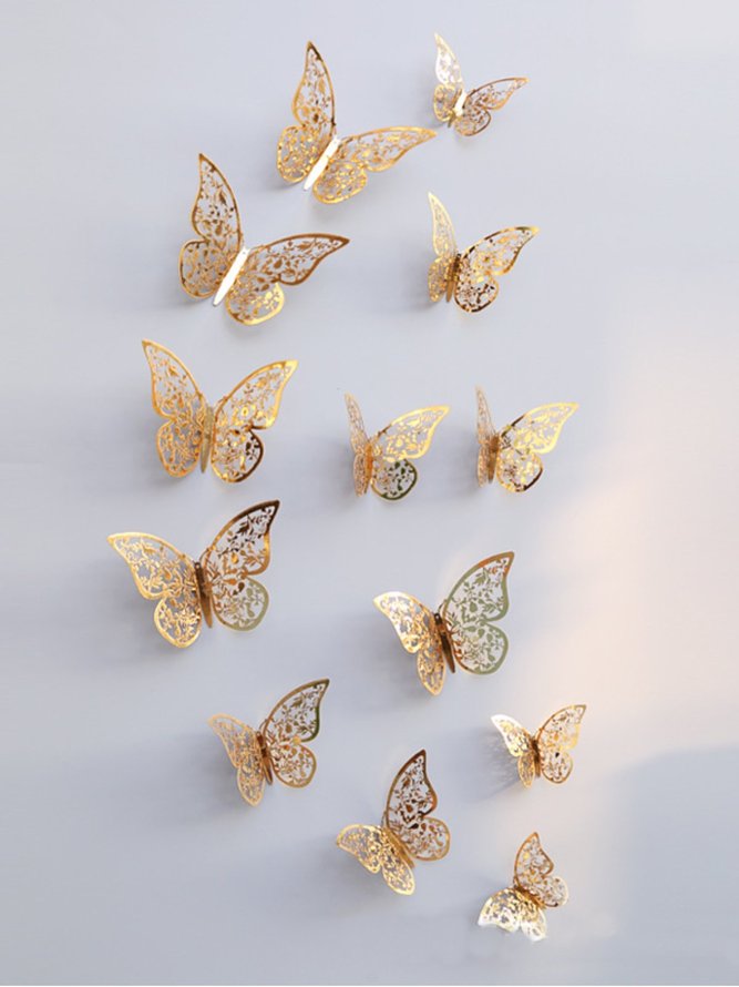 12pcs 3d Effect Paper Beautiful Butterflies Wall Sticker Home Decoration On the Wall