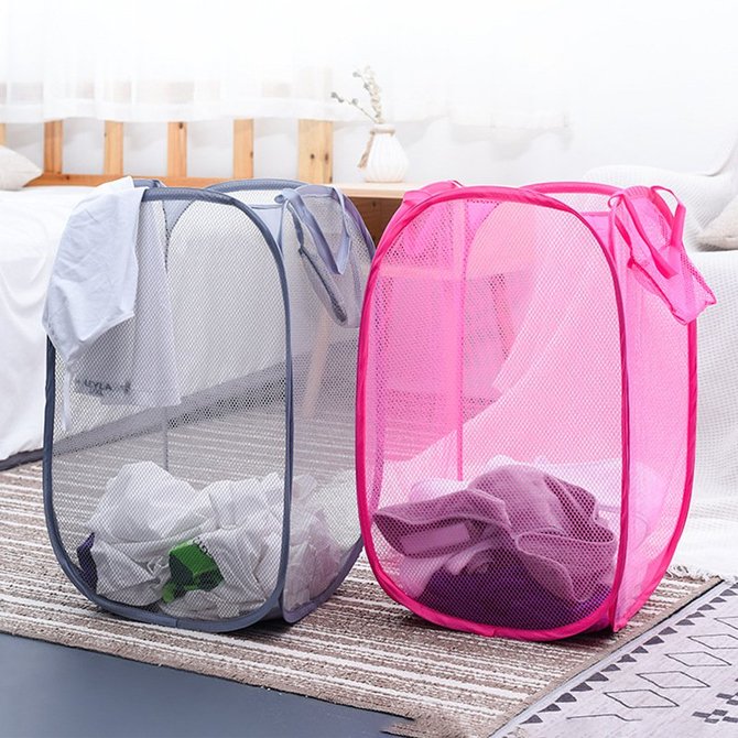 Color Net Foldable Laundry Baskets roselinlin