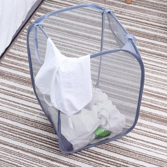 Color Net Foldable Laundry Basketss