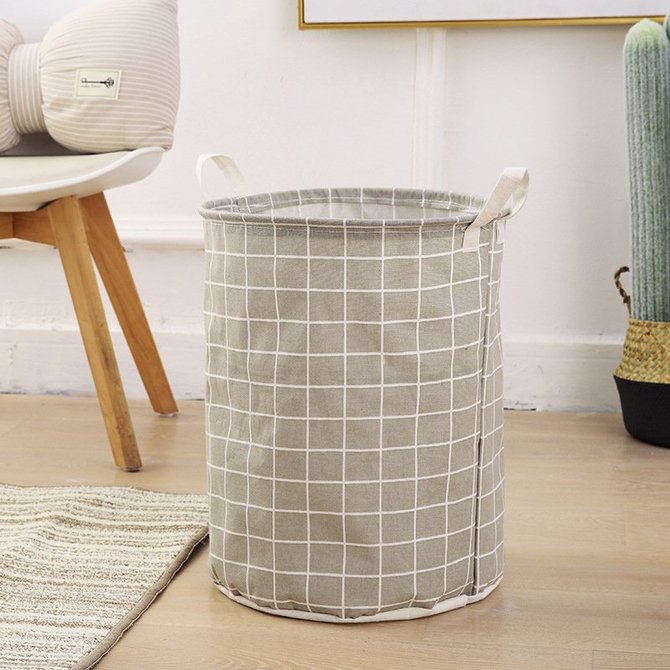 Canvas Household Waterproof Collapsible Laundry Basket