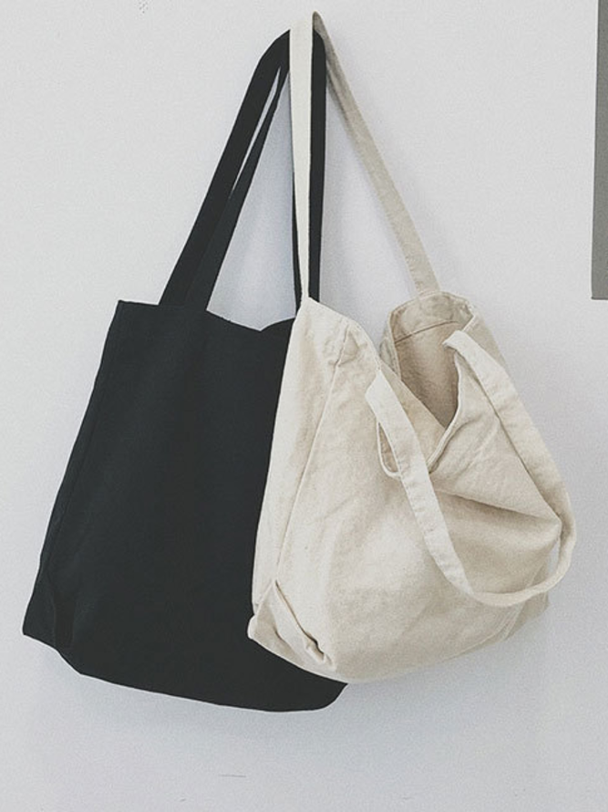 Canvas Solid Vintage Shoulder Tote Bags | roselinlin