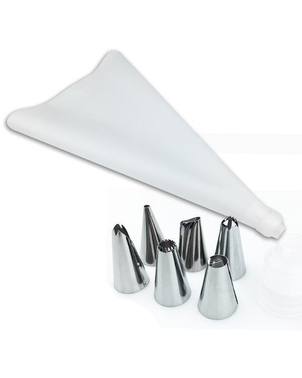 6Pcs/Set Stainless Steel Pastry Nozzles for Cream with Pastry Bag
